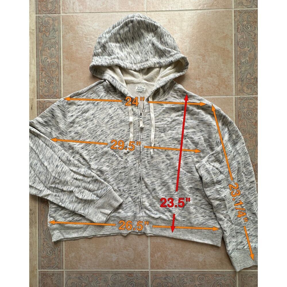 J.Crew Vintage cotton terry cropped hoodie in speckle Size 2XL - Picture 2 of 7